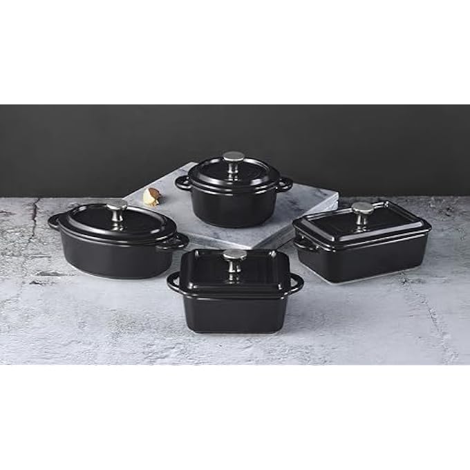 MasterPro Cook  Share  Stoneware Casserole Dish  Rectangular Design With Black Lid  Dimensions 158 X 9 X 45  Ergonomic Handles  Casserole For All Kinds Of Cookers  Dishwasher And Oven - Image 3
