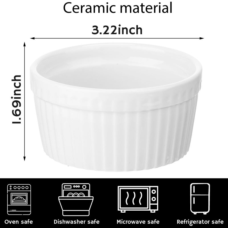 Leelosp 60 Pcs Ceramic Butter Warmers Set, Include 12 Butter Warmers for Seafood Melter with Stands, 48 Tea Light Candles Food Warmer Candle for Fondue Chocolate Dishwasher Microwave Oven Safe - Image 2