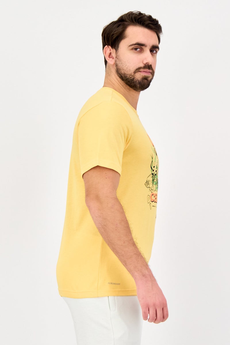 Adidas Men Regular Fit Short Sleeve Outdoor T Shirt, Light Orange - Image 3