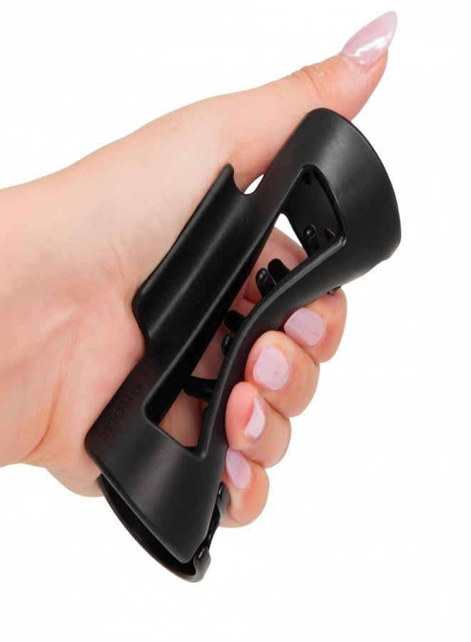 Mello The Original Mello Hair Claw Clip Squishy Claw Clip (Black, Medium) Made in Korea - Image 1