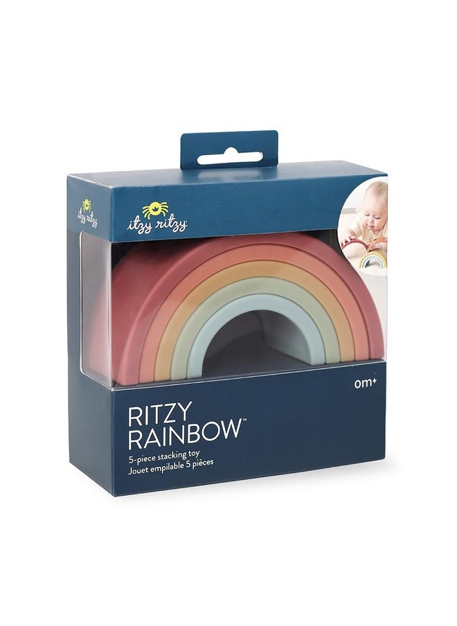 Itzy Ritzy Itzy Ritzy Rainbow Stacker Toy - Includes 5 Arches for Stacking; Helps Develop Hand-Eye Coordination; Rainbow  - Image 1