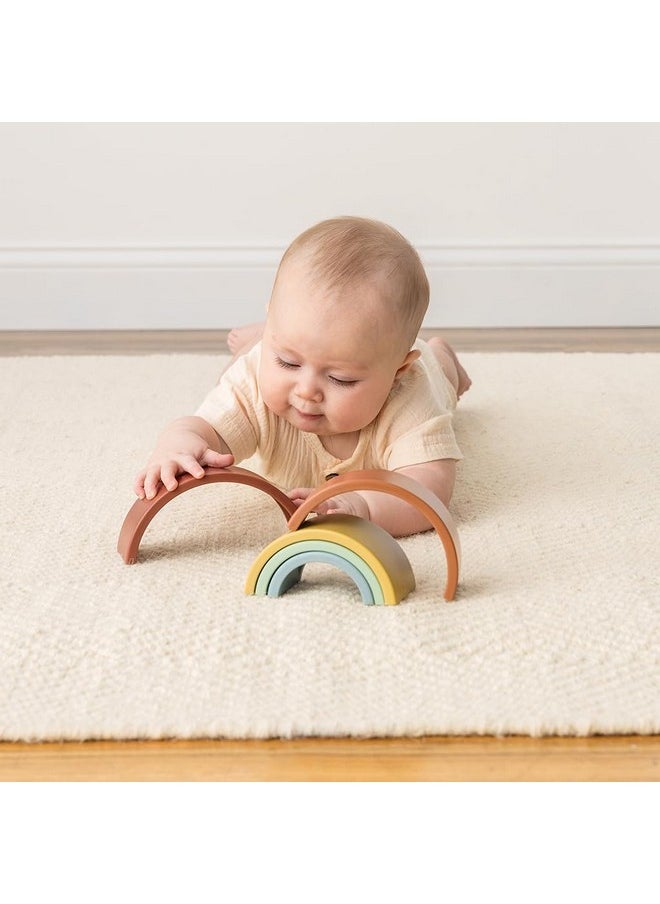 Itzy Ritzy Itzy Ritzy Rainbow Stacker Toy - Includes 5 Arches for Stacking; Helps Develop Hand-Eye Coordination; Rainbow  - Image 2