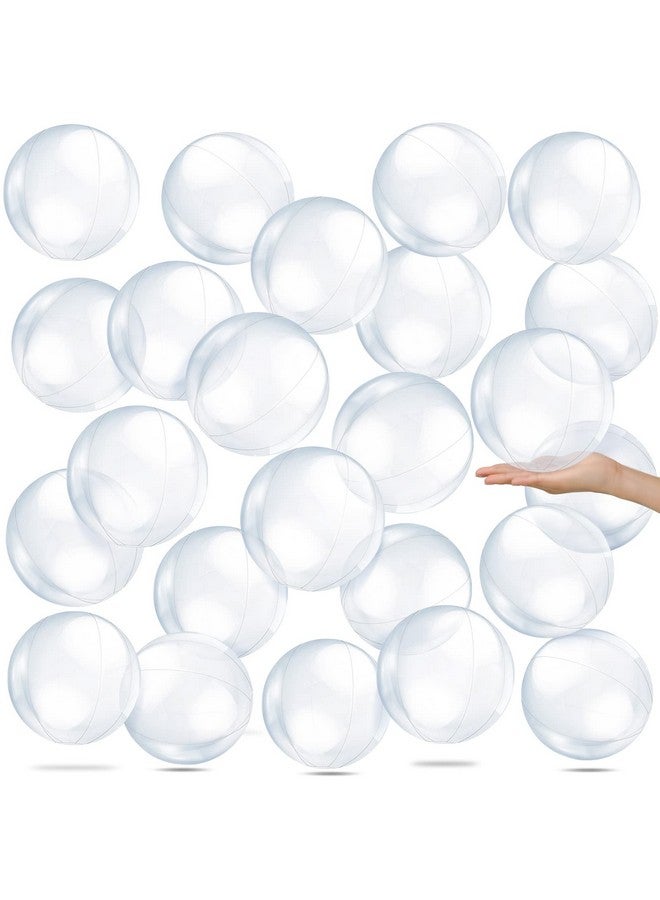 Yinder 24 Pieces Inflatable Beach Ball 6 Inches Mini Beach Balls For Kids Bulk Swimming Pool Theme Party Ball For Hawaiian Tropical Theme Party Decorations Favors Supplies (Clear) - Image 1
