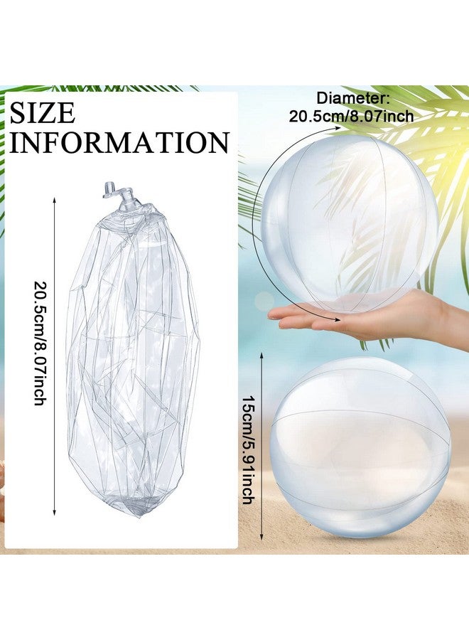 Yinder 24 Pieces Inflatable Beach Ball 6 Inches Mini Beach Balls For Kids Bulk Swimming Pool Theme Party Ball For Hawaiian Tropical Theme Party Decorations Favors Supplies (Clear) - Image 5