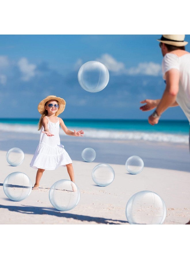 Yinder 24 Pieces Inflatable Beach Ball 6 Inches Mini Beach Balls For Kids Bulk Swimming Pool Theme Party Ball For Hawaiian Tropical Theme Party Decorations Favors Supplies (Clear) - Image 3