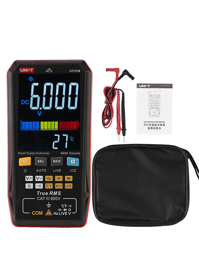 UNI-T - UNI-T UT121B Smart Digital Multimeter Mini Portable Universal Tester Multiple Meter Voltmeter with Flashlight 3.3-inch LCD Digital Colored Screen with Backlight - Image 1