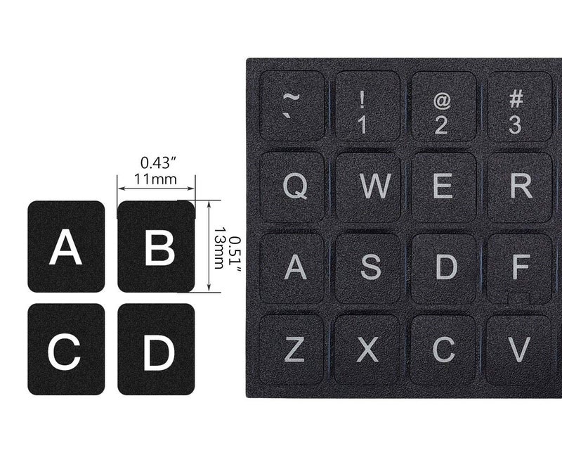 CASEDAO 3PCS Universal English Keyboard Letter Stickers, Replacement English Keyboard Stickers with Black Background and White Lettering for PC Computer Laptop Desktop-English - Image 3