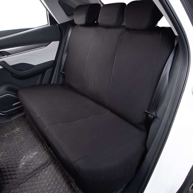 Flying Banner Rear Bench car seat Covers car seat Protectors Split 40/60 50/50 60/40 (Solid Black, Value) - Image 4