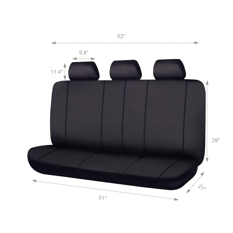 Flying Banner Rear Bench car seat Covers car seat Protectors Split 40/60 50/50 60/40 (Solid Black, Value) - Image 2