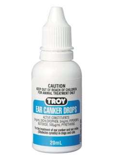 Troy Troy Ear Canker Drops 20Ml Effective in treating ear canker and ear mites in dogs and cats ( Ear care ) 
