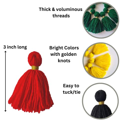 Zippy Flora Handmade Thick Woolen Tassels – Pack of 10 | Elegant Off-White Decorative Wool Tassels for DIY Crafts, Home Décor, Wall Hangings, Clothing Embellishment & Creative Handmade Projects - Image 3