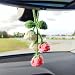 Motaney Crochet Plants Rear View Mirror Accessories Lily of The Valley Flower Car Decor Cute Car Accessories for Women Interior Hanging OrnamentBag CharmsCurtain Tiebacks - Image 2