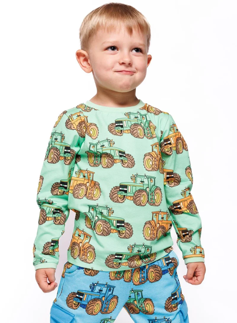 Småfolk Long-sleeved top with tractors