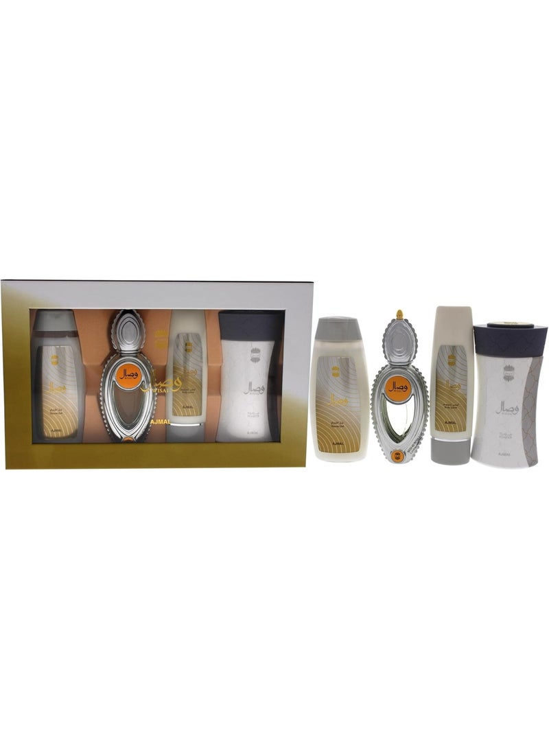 اجمل مجموعة هدايا أجمل وصال للجنسين، عطر 50 مل، جل استحمام 200 مل، لوشن للجسم 100 مل، وبودرة 80 جرام - Image 1