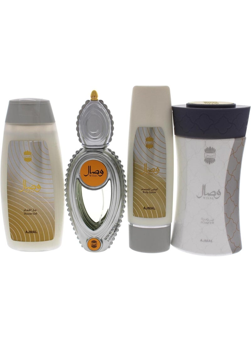 اجمل مجموعة هدايا أجمل وصال للجنسين، عطر 50 مل، جل استحمام 200 مل، لوشن للجسم 100 مل، وبودرة 80 جرام - Image 2