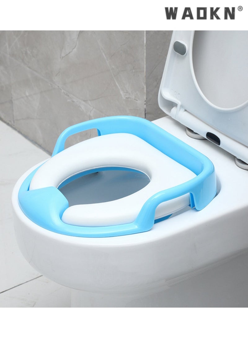 WAOKN Children's Toilet Seat with Handles,Anti-slip Baby Potty Training Seat, Comfortable and Secure for Kids, Easy to Install Potty Training Aid, Ideal for Toddlers, Hygienic and Durable Toilet Ring  - Image 2