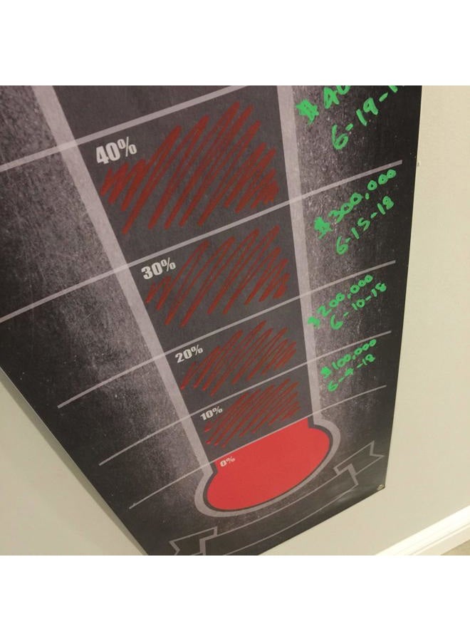 Wrapco Dry Erase Goal Setting Fundraising Thermometer Chart Chalk Board Look Goal Chart Temperature Poster for Office Classroom or Kids - Image 3