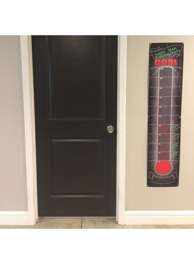 Wrapco Dry Erase Goal Setting Fundraising Thermometer Chart Chalk Board Look Goal Chart Temperature Poster for Office Classroom or Kids - Image 4
