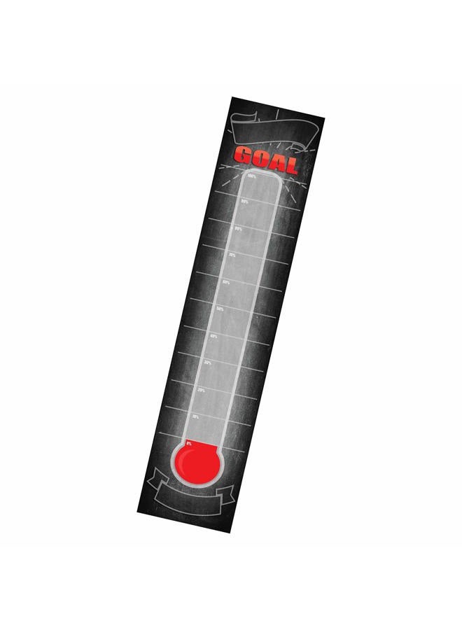 Wrapco Dry Erase Goal Setting Fundraising Thermometer Chart Chalk Board Look Goal Chart Temperature Poster for Office Classroom or Kids - Image 1