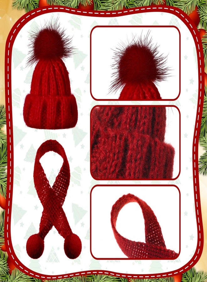 Bencailor 24 Pcs Mini Christmas Knitting Hats and Mini Christmas Scarf Set Knitting Doll Hat Scarf Santa Knit Hat Tree Ornaments for DIY Craft Art Doll Decoration (Multicolor) - Image 5