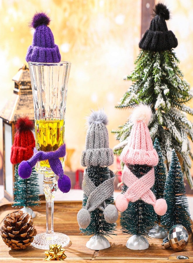 Bencailor 24 Pcs Mini Christmas Knitting Hats and Mini Christmas Scarf Set Knitting Doll Hat Scarf Santa Knit Hat Tree Ornaments for DIY Craft Art Doll Decoration (Multicolor) - Image 2