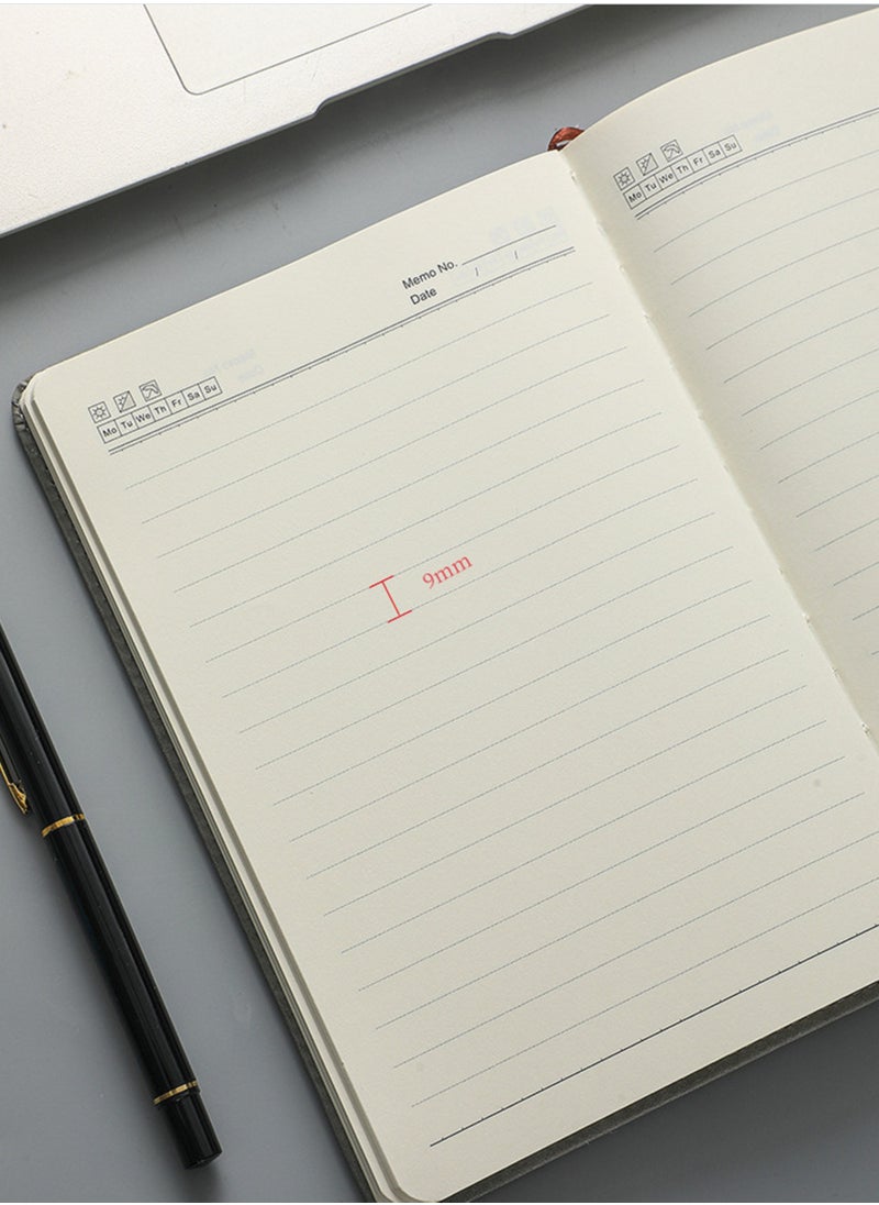 Gerenic A5 Lined Leather Business Journal Notebook Grey Color for Office School Supplies  - Image 2