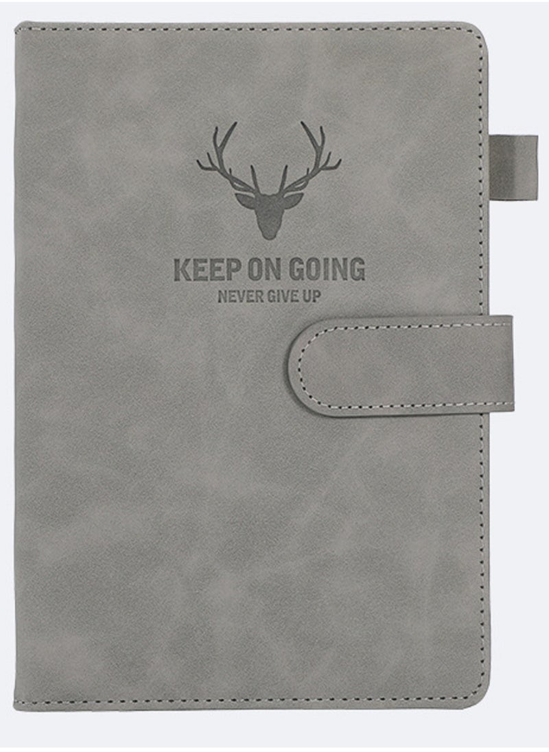 Gerenic A5 Lined Leather Business Journal Notebook Grey Color for Office School Supplies  - Image 1