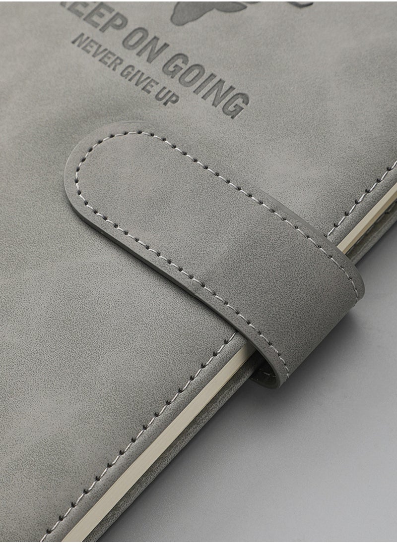 Gerenic A5 Lined Leather Business Journal Notebook Grey Color for Office School Supplies  - Image 3