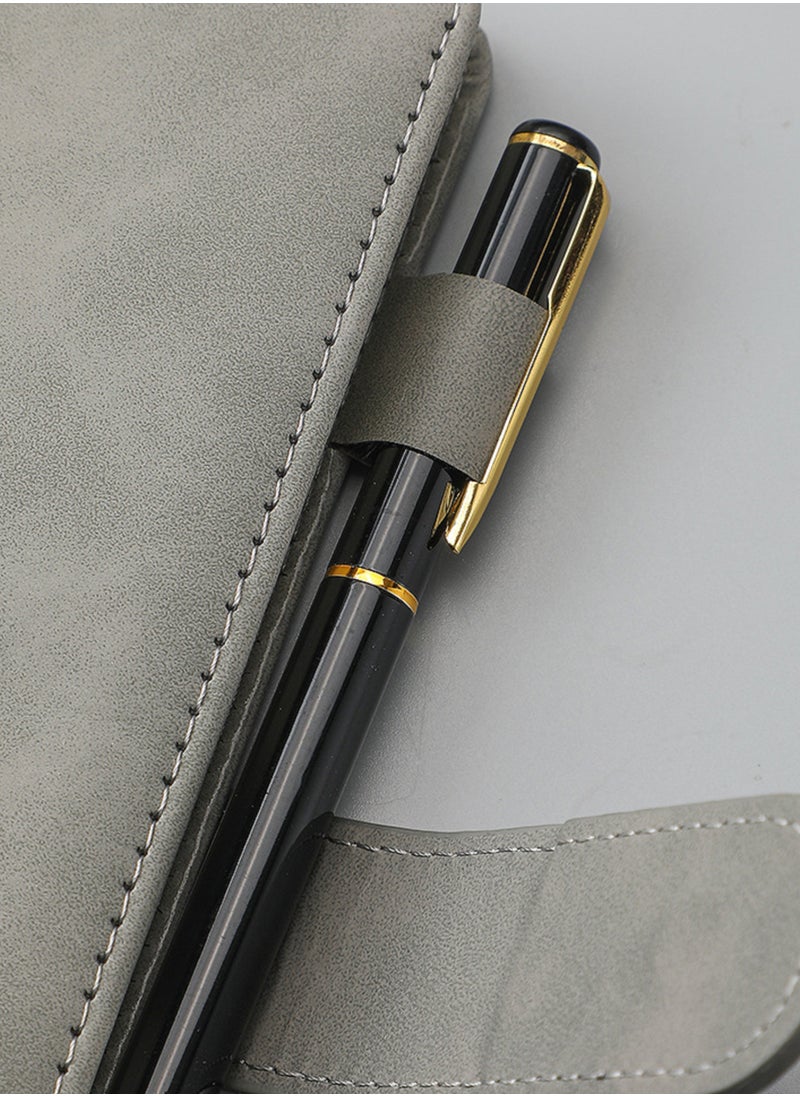 Gerenic A5 Lined Leather Business Journal Notebook Grey Color for Office School Supplies  - Image 4
