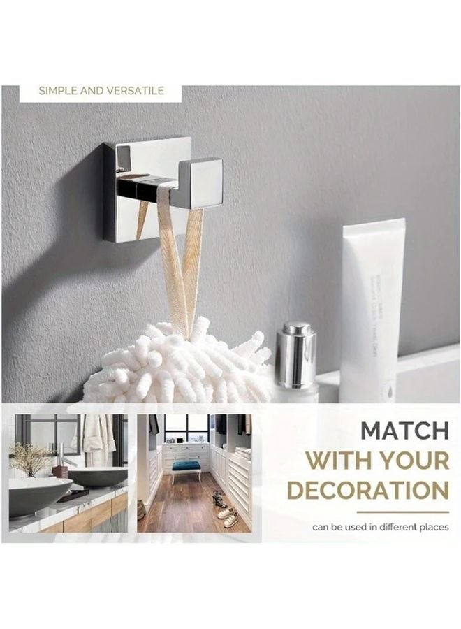 Matt Black Heavy Duty Metal Wall Hook Modern Square Design Bathroom Kitchen Closet - Image 4