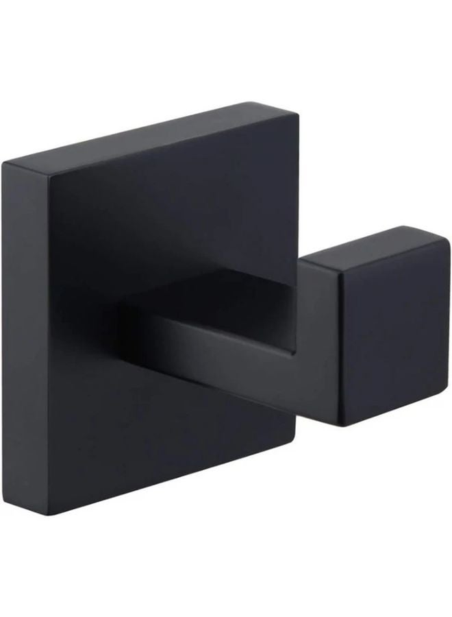 Matt Black Heavy Duty Metal Wall Hook Modern Square Design Bathroom Kitchen Closet - Image 1