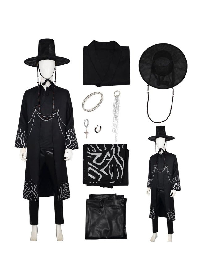 Y&D Sajα Boys Jinus Cosplay Kpops Huntrxes Costume Stage Performance Outfit Grown Robe Halloween Mens Attire Hat - Image 1