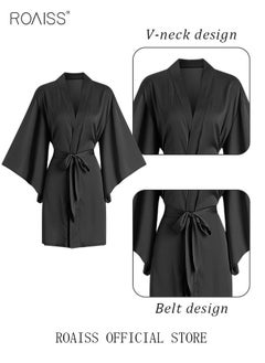 roaiss 2 Piece Nightgown Set Women's Sweet Halter Nightdress Lace Lingerie Sleepwear Home Dress Set Romantic Elegant Pajamas Ladies Spring Autumn Robe Loungewear  - Image 2
