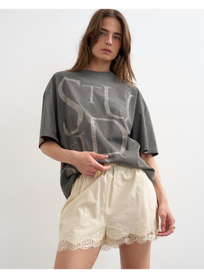 TOPSHOP Lace Trim Shorts Woven - Image 1