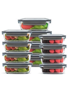 MAMATOONS 12 Pack Glass Meal Prep Containers With Leakproof Locking Lids Glass Food Storage Containers  - Image 5