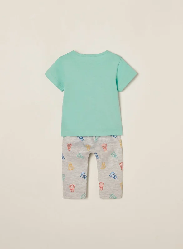 Zippy 3-Piece Set for Newborn Baby Boys 'Yeah', Grey/Aqua Green