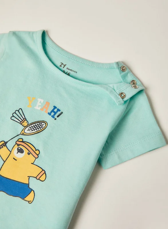 Zippy 3-Piece Set for Newborn Baby Boys 'Yeah', Grey/Aqua Green