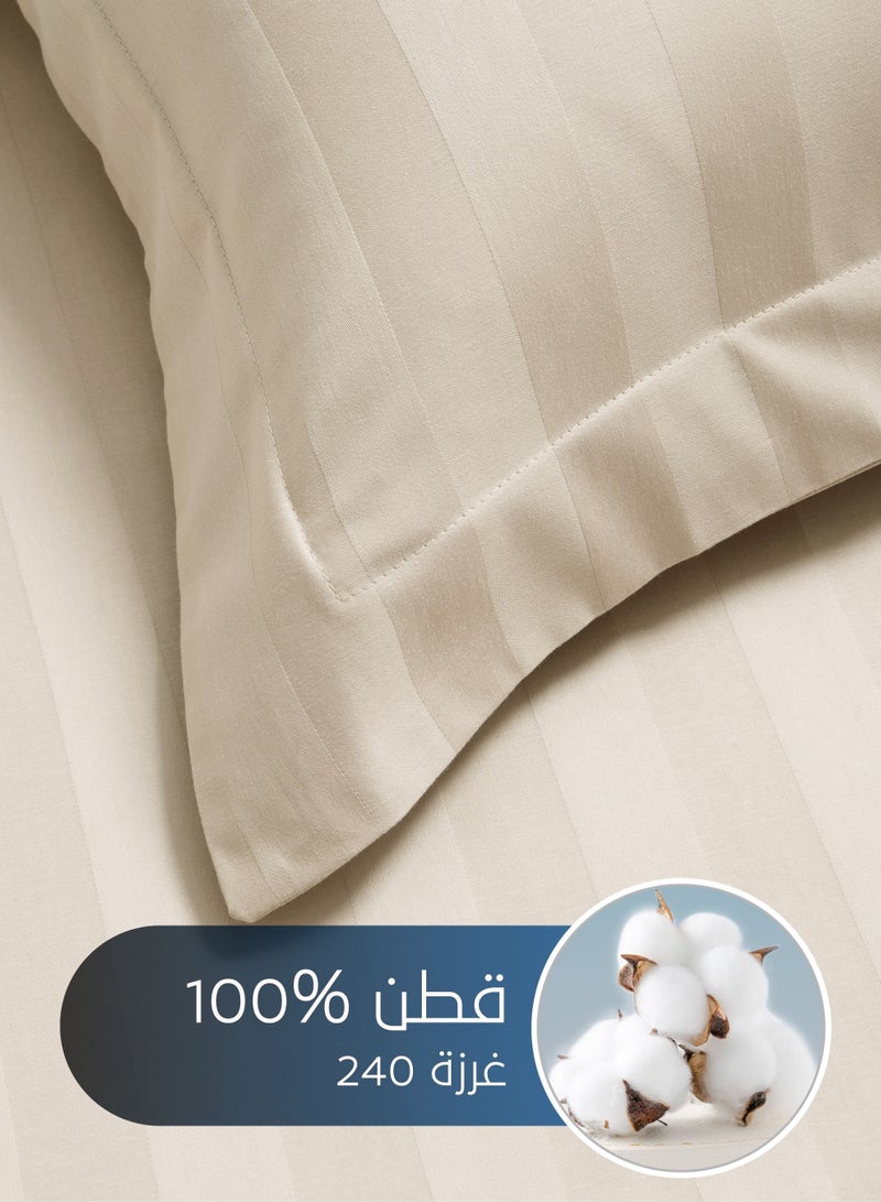 Master Home Textile Cotton Hotel Duvet Cover Sets, Fits 120 cm x 200 cm Size Bed, 4 Pcs Single Size, Hotel Stripe Pattern - Image 4