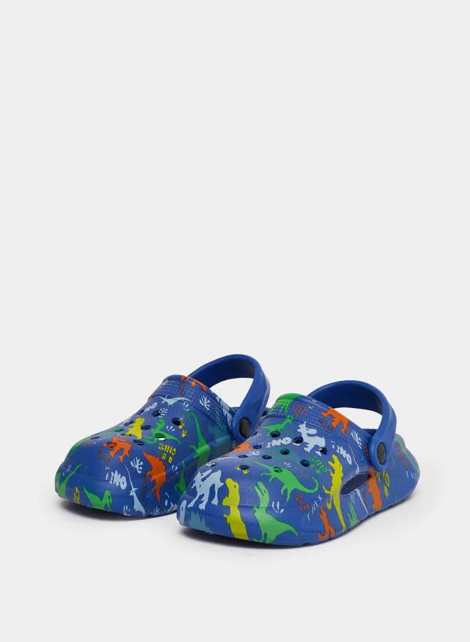 تايك تو Take Two Boys Graphic Print Heel Strap Clogs