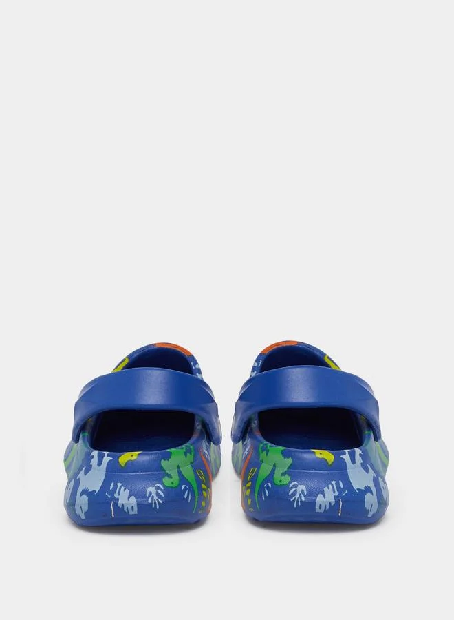 تايك تو Take Two Boys Graphic Print Heel Strap Clogs