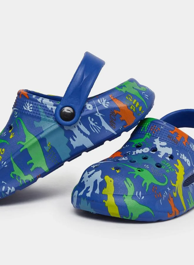تايك تو Take Two Boys Graphic Print Heel Strap Clogs