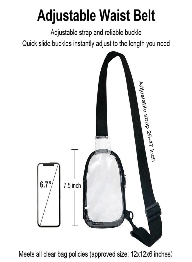 Hiflyer Clear Purses for Women Stadium, Clear Sling Bag Clear Bag Stadium Approved, Back Pack Crossbody Bags for Women Men - Image 3
