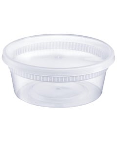 Premify 24Pcs Deli Food Containers With Lids - 250ml (8oz) Disposable Meal Prep Leak Proof Plastic Storage Cups, Reusable Pots For Takeaway Food, BPA-Free, Dishwasher, Microwave Safe  - Image 2
