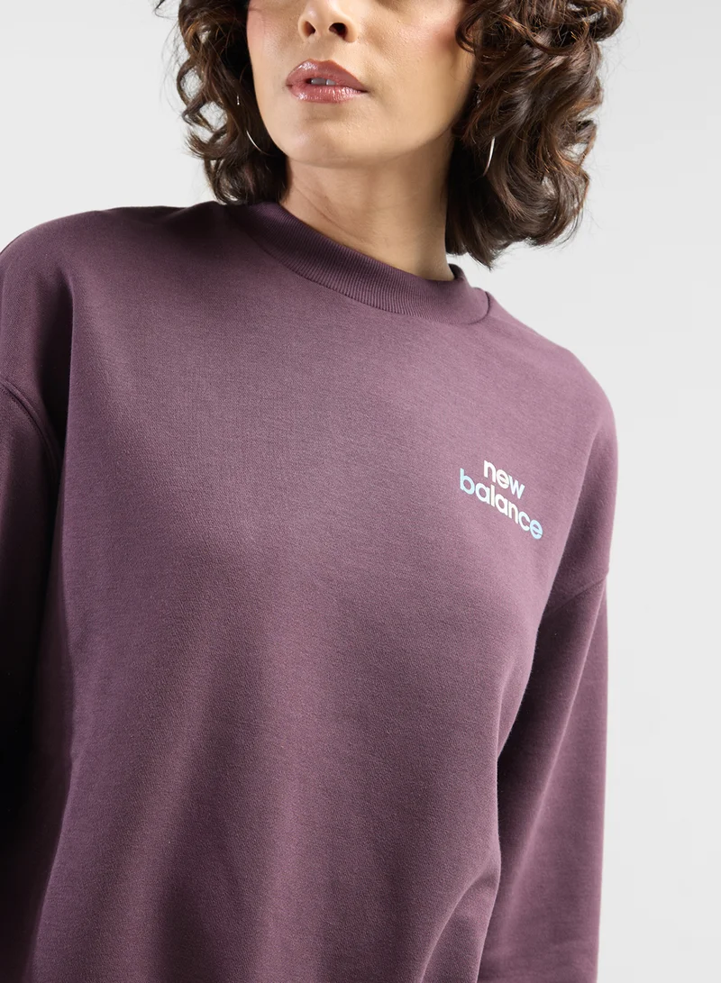 نيو بالانس French Terry Oversized Logo Sweatshirt
