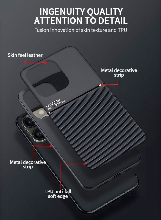 GROIC IPhone 14 Pro Case 6.1 Inch Soft TPU Bumper Flexible [Shock Absorption] [Carbon Fiber Texture] Magnetic Design Anti Fingerprint Protective Phone Cover - Image 4