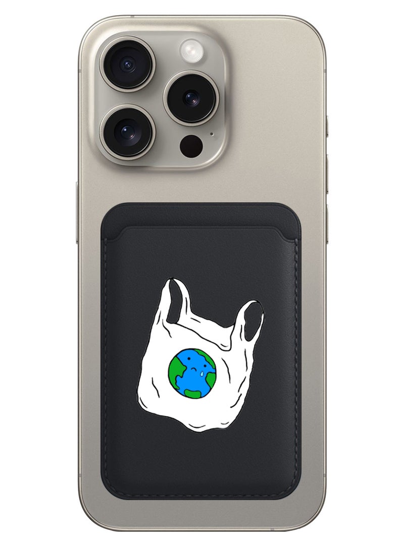 Theodor Magnetic Wallet, Compatible with MagSafe Wallet, for iPhone Wallet, for iPhone 16/15/14/13/12 Series, Not for iPhone 13/12 mini, 3 Card Holder, Vegan Leather, Black - No Plastic - Image 1