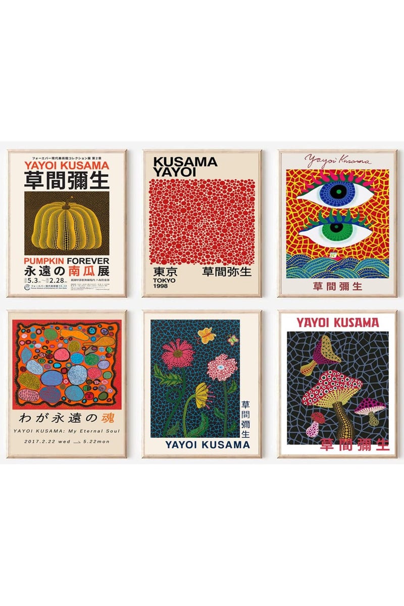 Yayoi Kusama Wall Art Prints Set of 6