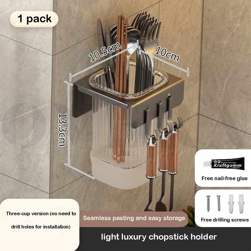 Overa Large Cutlery Storage Organizer Plastic Cutlery Utensil Holder Storage Organizer Makeup Brush Caddy for Kitchen Countertop Organization Holds Fork Knife Spoon Storage Box 1 Container - Image 3