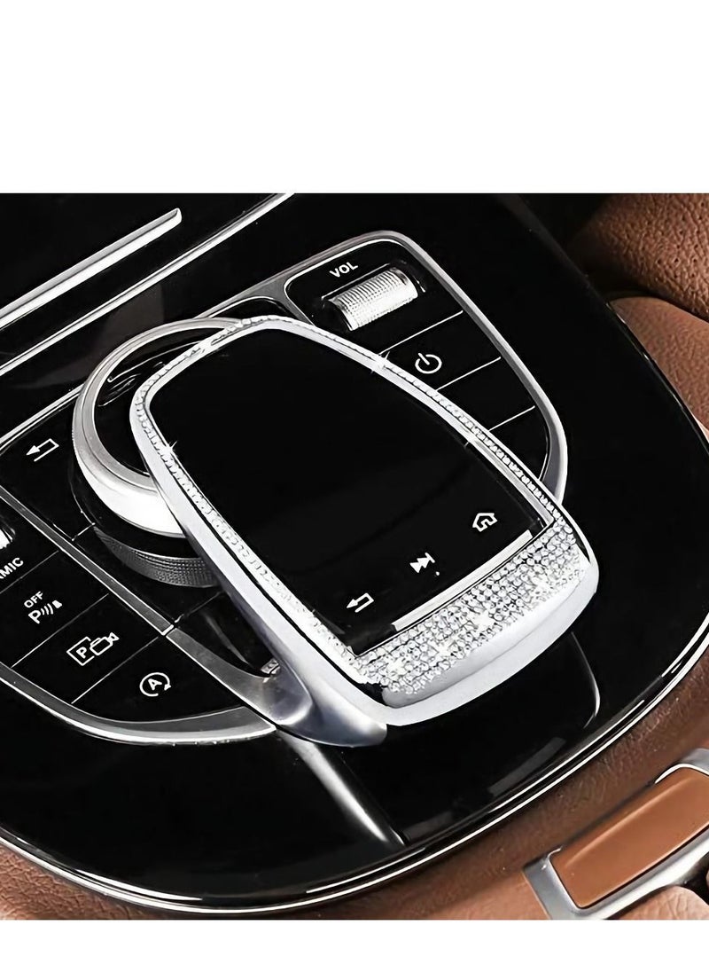 Y&D Center Control Multimedia Button Bling Crystal Emblem Cover for Mercedes Benz C Class C300 E E300, Shiny Interior Decoration Accessories Sticker  - Image 4