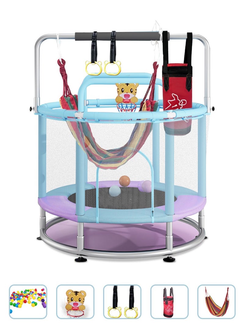 ما بيبي ترامبولين للأطفال في المنزل، كرسي قفز داخلي، سرير قفز للأطفال مع شبكة حماية، سرير قفز، معدات لياقة بدنية مع واحد - Image 1